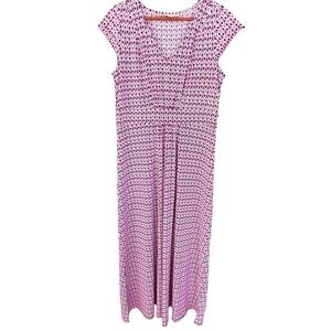 🔥🩷Dana Buchman size M midi dress lots of stretch for comfort! Pink/white/black